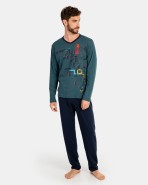 Men's knitted pajamas in green