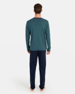 Men's knitted pajamas in green
