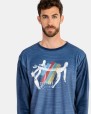 Men's blue microfleece pajamas