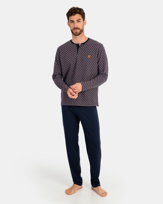 Men's blue knit pyjamas