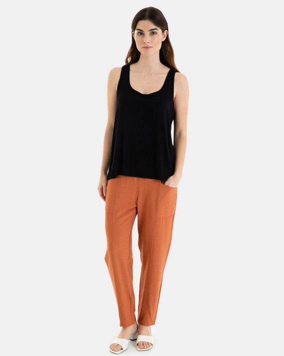 Pantalons rectes de dona en color caldera