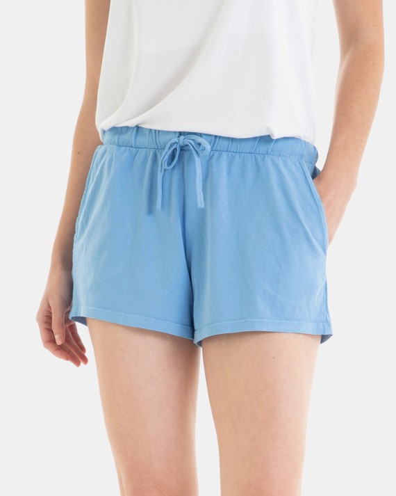Short de mujer de algodón en color azul