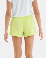 Short de mujer de algodón flamé color lima