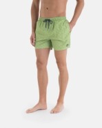 BAÑADOR DE HOMBRE BERMUDA VERDE CON MICRO ESTAMPADO A CONTRASTE.