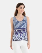 CAMISETA DE MUJER DE TIRANTES ESTAMPADA
