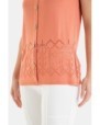 CAMISETA DE MUJER DE TIRANTES TEJIDO CALADO