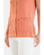 CAMISETA DE MUJER DE TIRANTES TEJIDO CALADO