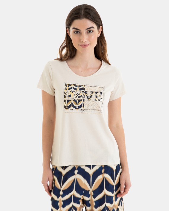 CAMISETA DE MUJER DE MANGA CORTA ESTAMPADO LOVE
