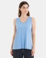 CAMISETA BÁSICA DE MUJER SIN MANGAS AZUL