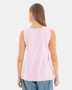 CAMISETA BÁSICA DE MUJER SIN MANGAS ROSA
