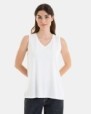 CAMISETA BÁSICA DE MUJER SIN MANGAS BLANCO