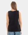 CAMISETA BÁSICA DE MUJER SIN MANGAS NEGRO