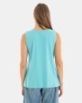 CAMISETA BÁSICA DE MUJER SIN MANGAS TURQUESA