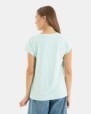 CAMISETA BÁSICA DE MUJER HOMBRO CAÍDO VERDE