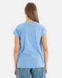 CAMISETA BÁSICA DE MUJER HOMBRO CAÍDO AZUL