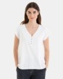CAMISETA BÁSICA DE MUJER HOMBRO CAÍDO BLANCO