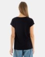 CAMISETA BÁSICA DE MUJER HOMBRO CAÍDO NEGRO