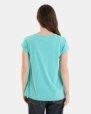 CAMISETA BÁSICA DE MUJER HOMBRO CAÍDO TURQUESA
