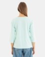 CAMISETA BÁSICA DE MUJER MANGA 3/4 VERDE