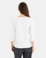 CAMISETA BÁSICA DE MUJER MANGA 3/4 BLANCO