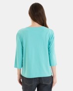CAMISETA BÁSICA DE MUJER MANGA 3/4 TURQUESA