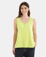 Women’s sleeveless basic green t-shirt