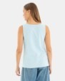 CAMISETA BÁSICA DE MUJER SIN MANGAS AZUL