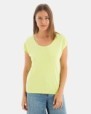 CAMISETA BÁSICA DE MUJER HOMBRO CAÍDO VERDE