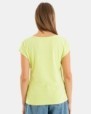 CAMISETA BÁSICA DE MUJER HOMBRO CAÍDO VERDE