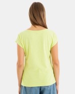 CAMISETA BÁSICA DE MUJER HOMBRO CAÍDO VERDE