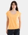 CAMISETA BÁSICA DE MUJER HOMBRO CAÍDO NARANJA