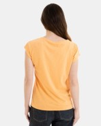 CAMISETA BÁSICA DE MUJER HOMBRO CAÍDO NARANJA