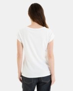 CAMISETA BÁSICA DE MUJER HOMBRO CAÍDO BLANCO