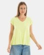 Women’s off-shoulder basic green t-shirt