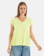 Women’s off-shoulder basic green t-shirt