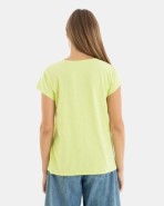 Women’s off-shoulder basic green t-shirt
