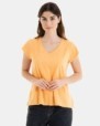 CAMISETA BÁSICA DE MUJER HOMBRO CAÍDO NARANJA