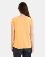 CAMISETA BÁSICA DE MUJER HOMBRO CAÍDO NARANJA