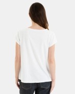 CAMISETA BÁSICA DE MUJER HOMBRO CAÍDO BLANCO