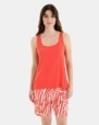 CAMISETA BÁSICA  DE VISCOSA DE MUJER DE TIRANTES ROJO