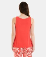 CAMISETA BÁSICA  DE VISCOSA DE MUJER DE TIRANTES ROJO