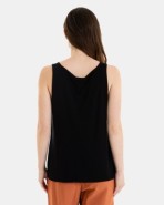 CAMISETA BÁSICA  DE VISCOSA DE MUJER DE TIRANTES NEGRO