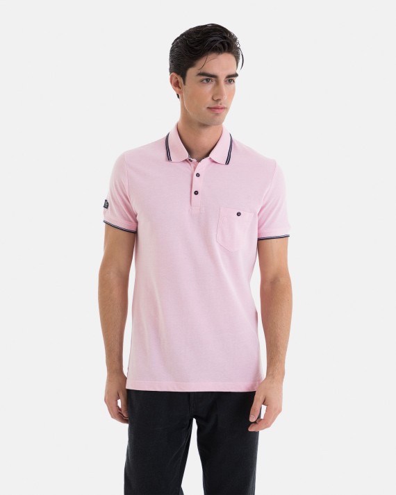 POLO PIQUÉ 100% ALGODÓN REGULAR FIT COLOR ROSA