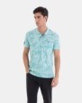 POLO PIQUÉ 100% ALGODÓN REGULAR FIT COLOR AZUL ESTAMPADO