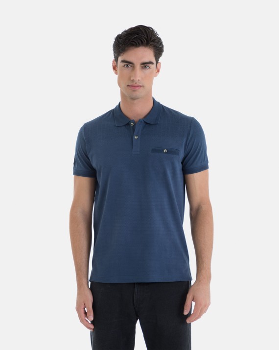 POLO 100% ALGODÓN REGULAR FIT COLOR AZUL ESTAMPADO
