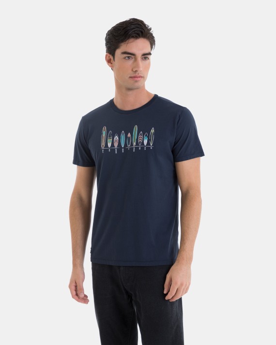 CAMISETA DE HOMBRE DE ALGODÓN EN COLOR AZUL