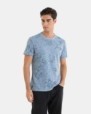CAMISETA DE HOMBRE DE ALGODÓN ESTAMPADO HOJAS