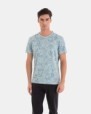 CAMISETA DE HOMBRE DE ALGODÓN ESTAMPADO HOJAS