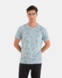 CAMISETA DE HOMBRE DE ALGODÓN ESTAMPADO HOJAS