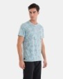 CAMISETA DE HOMBRE DE ALGODÓN ESTAMPADO HOJAS
